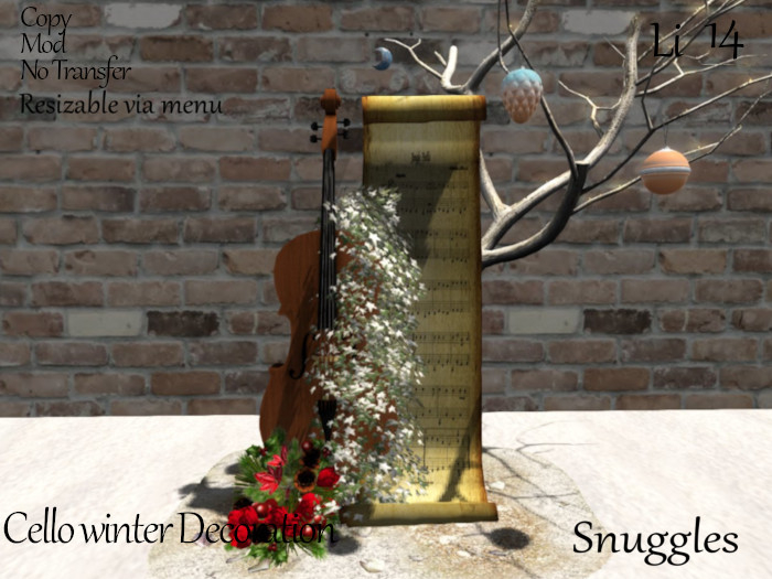 Cello winter Decoration By Snuggles 