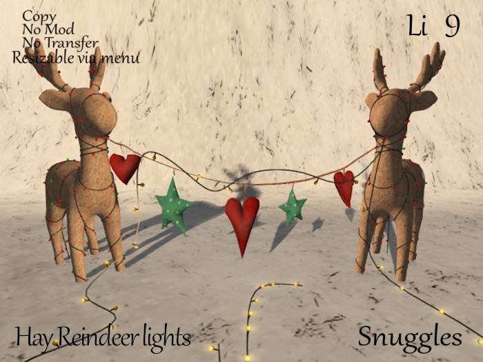 Hay Reindeer lights By Snuggles Boxed