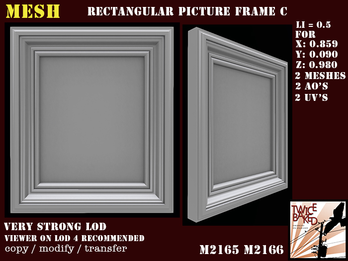 "TB" Picture frame rectangular C M2165 M2166