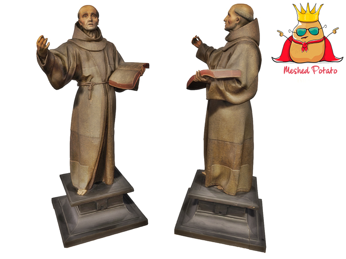 Meshed Potato - Medieval Monk Sculpture - Full Perm Mesh