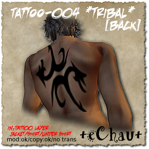 +eChau+ Tattoo-004 *tribal* [back]