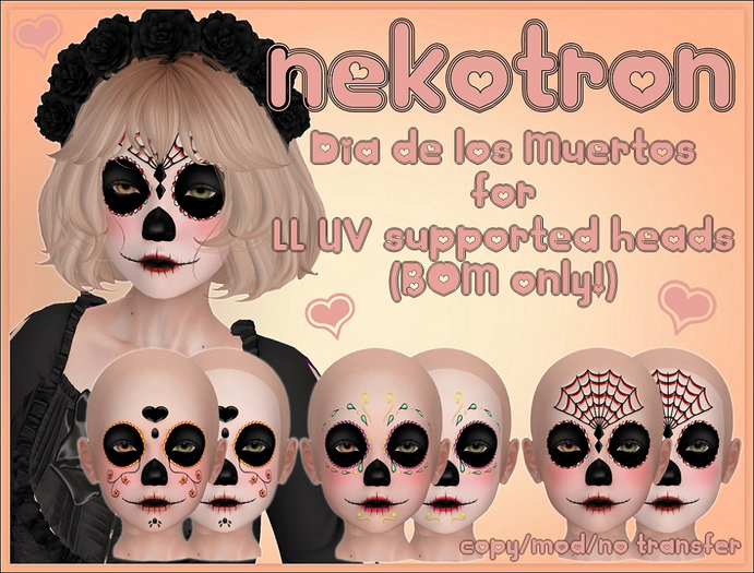 [Nekotron] Dia de los Muertos facepaint (BOM ONLY)