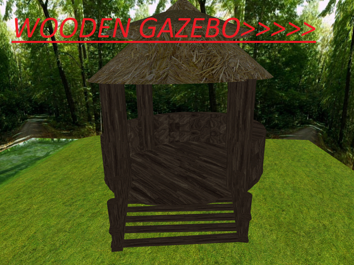 TIKI WOODEN GAZEBO 23 PRIMS BOXED
