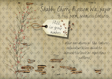 PROMO FULL PERM Shabby Cherry Blossom Wallpaper Textures - Beige