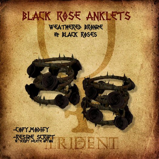 Black Rose Anklets [Bronze]