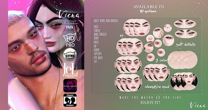 Viena. Riley Veins & Bruises Pack {Add me}