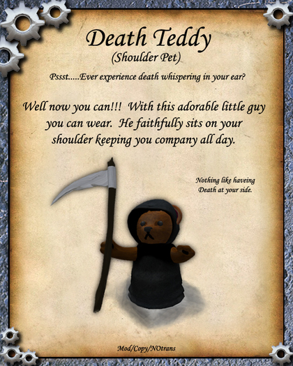 Death Teddy Shoulder Pet
