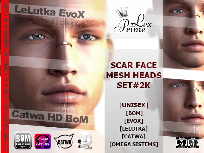 Lex.Prime - Scar Face for Mesh Heads set#2 Unpacker Demo
