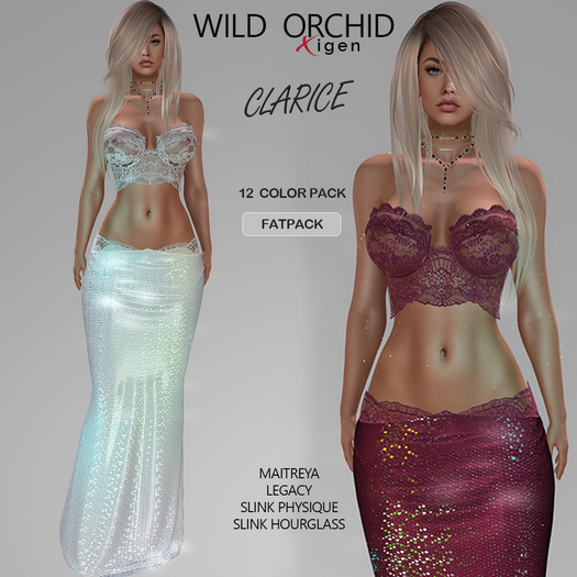 Wild Orchid Xigen Mesh Gown - Clarice :  FAT PACK