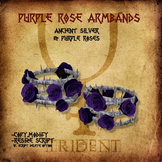 Purple Rose Armbands [Silver]