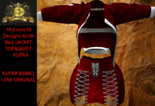 MyLover39 Designs-ALVA-Red  JACKET-TOP&SKIRTI-KUPRA