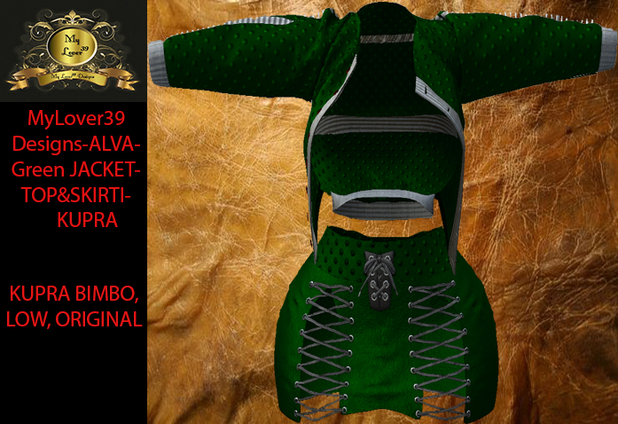 MyLover39 Designs-ALVA-Green JACKET-TOP&SKIRTI-KUPRA