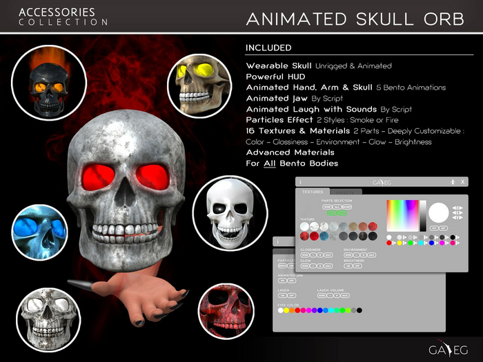 [GA.EG] Animated Skull Orb DEMO - Vampire Goth Fantasy Halloween