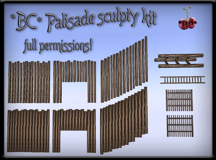 *BC* Palisade sculpty kit Full permissions!
