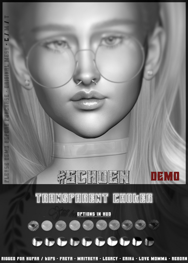 #SCHOEN - Transparent Choker Plain - DEMO