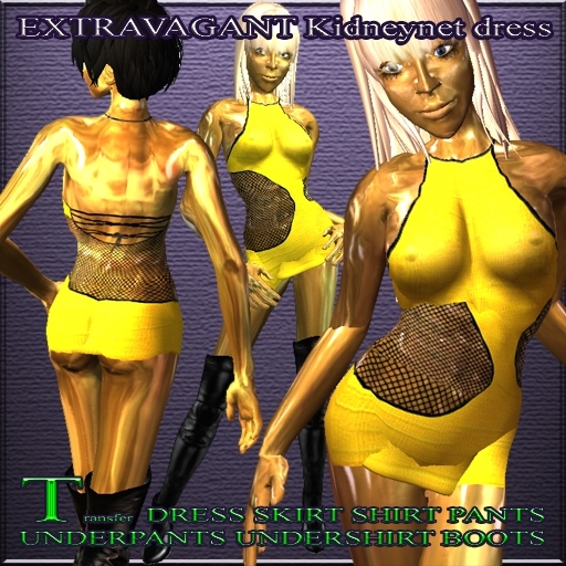 EXTRAVAGANT Kidneynet dress yellow