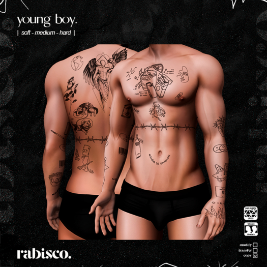 // rabisco. - young boy. tattoo.