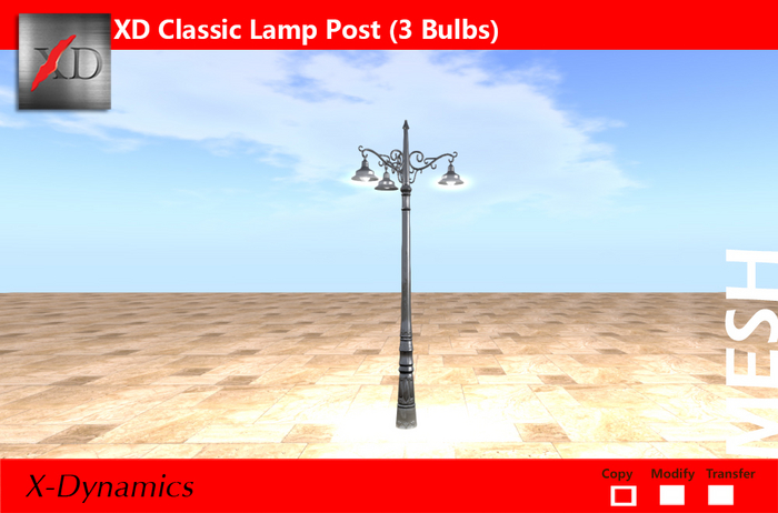 XD Classic Lamp Post (3 Bulbs) Boxed