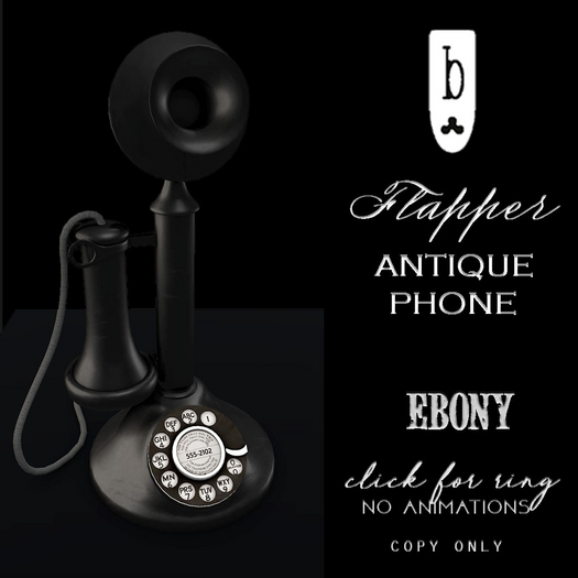 ~Ballade~ Flapper Ebony Antique Phone 