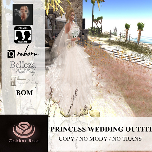 Princess Wedding Dress Ivory DEMO - Golden Rose - Update2021