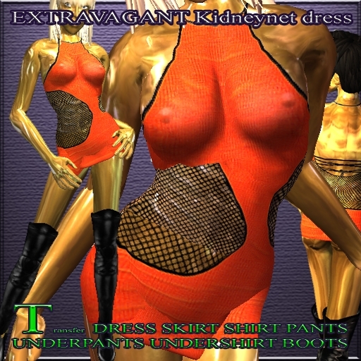 EXTRAVAGANT Kidneynet dress orange red