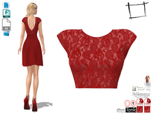 Dae Obj FBX For Red Lacework Sleevless Crop Top Slink, Maitreya, Belleza, Tonic, Legacy