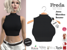 "Freda" Jenna Sleeveless Turtle Neck Sweater, tight short knitted top black, Belleza, Cinn&Chai, SLink, Tonic, Rebirth