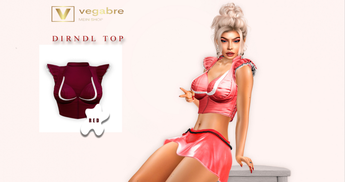 :::::VEGABRE  DIRNDL -TOP  RED  :::::