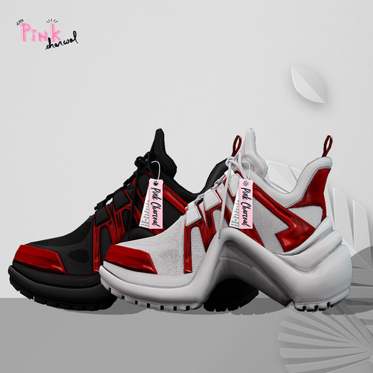 Pink Charcoal - Arch Shoes Red