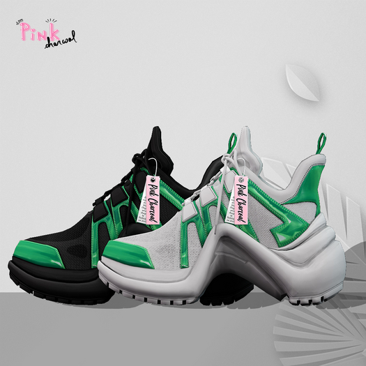 Pink Charcoal - Arch Shoes Green