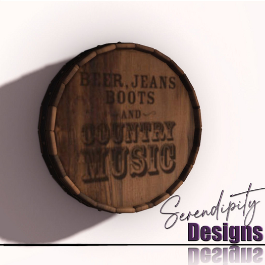 Serendipity Designs - Barrel Top Art Country Music 