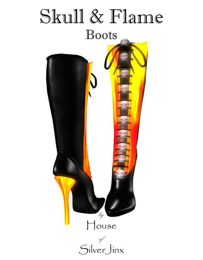 Skull & Flame Club Boots