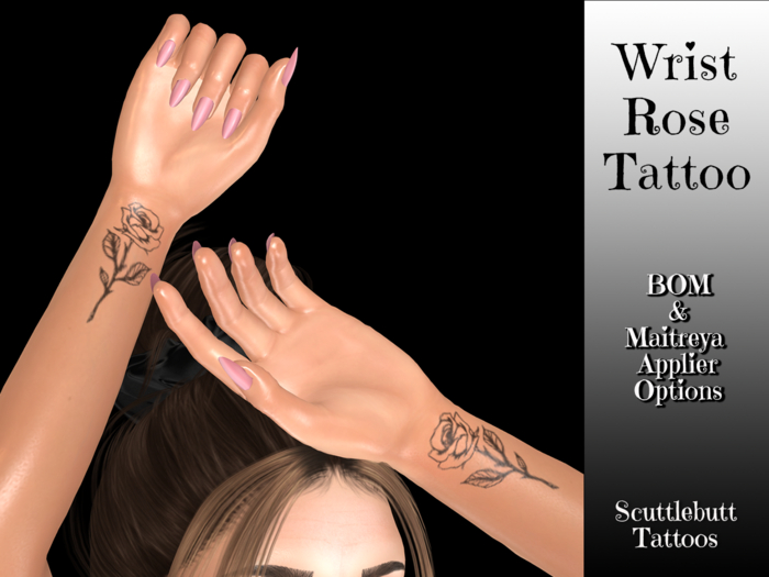 .::Scuttlebutt::. Wrist Rose Tattoo