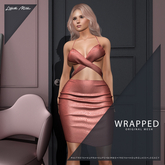 Lilleth Mills X WRAPPED Dress - Reptile Peach - Maitreya Petite Kupra Bimbo KUPS Legacy Freya Hourglass