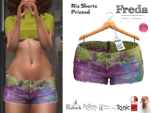 "Freda" Ria Shorts Worn Hand Painted Shabby Olive Jeans, Ripped Edges, eBody Reborn, Rebirth, Eden, Slink, Tonic, Legacy