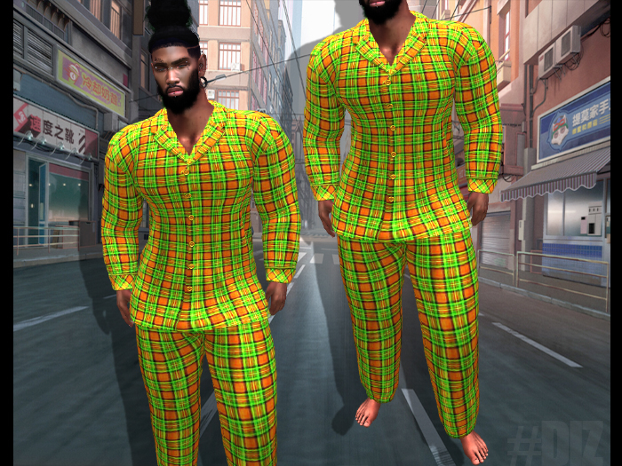 #DIZ GREEN PLAID PAJAMA SET-/JAKE/
