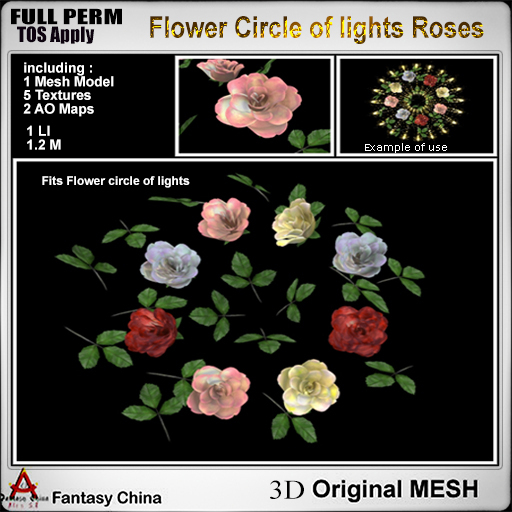 Full Perm Flower Circle of lights Roses 