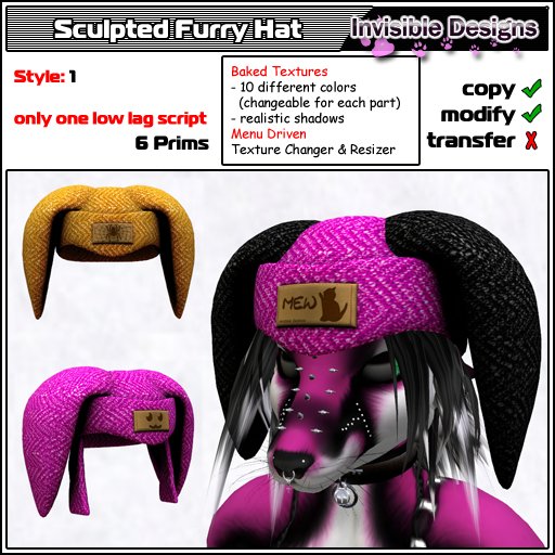 Invisible Designs - Sculpted Furry Hat 1