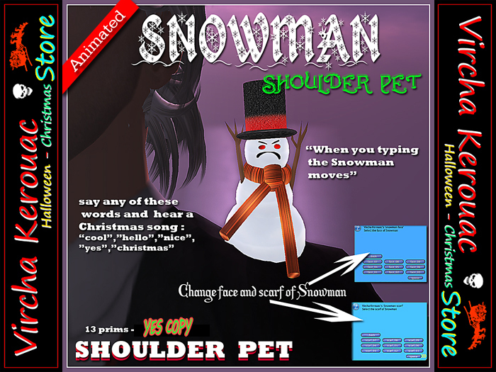 Animated Snowman shoulder PET 