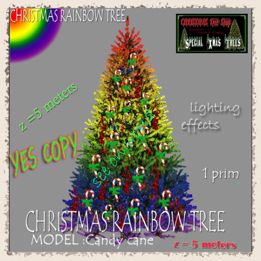 Christmas Rainbow Tree model: candy cane 5 meters