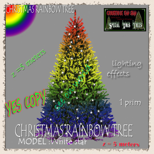 Christmas Rainbow Tree model: White star 5 meters box