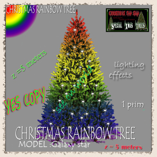 Christmas Rainbow Tree model: Galaxy star 5 meters