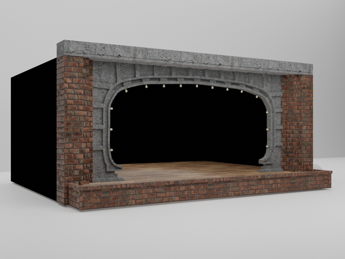 :: unhinged :: Brick and Stone Stage * Original Mesh * Full Permissions