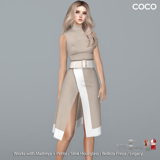 *COCO*_SleevelessMidiDress_Beige