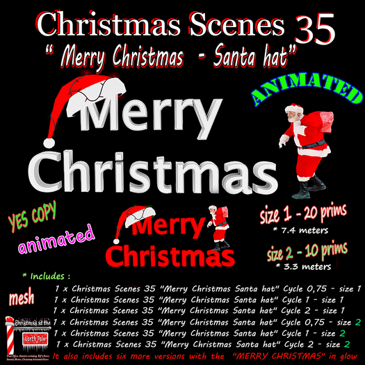 Christmas Scenes 35 "Merry Christmas  - Santa Hat" - box