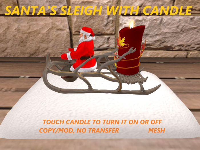 santas sleigh with candle