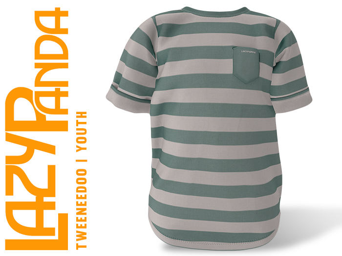 LazyPanda - Theo Shirt - Green/White Stripes