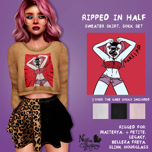 (NO) Pastel Goth Set - Ripped In Half