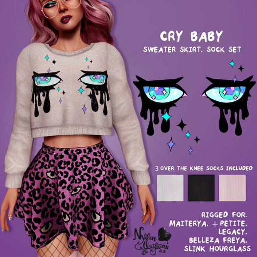 (NO) Pastel Goth Set - Cry Baby