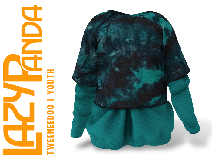 LazyPanda - Faylen Shirt - Blue/Green Tie Dye